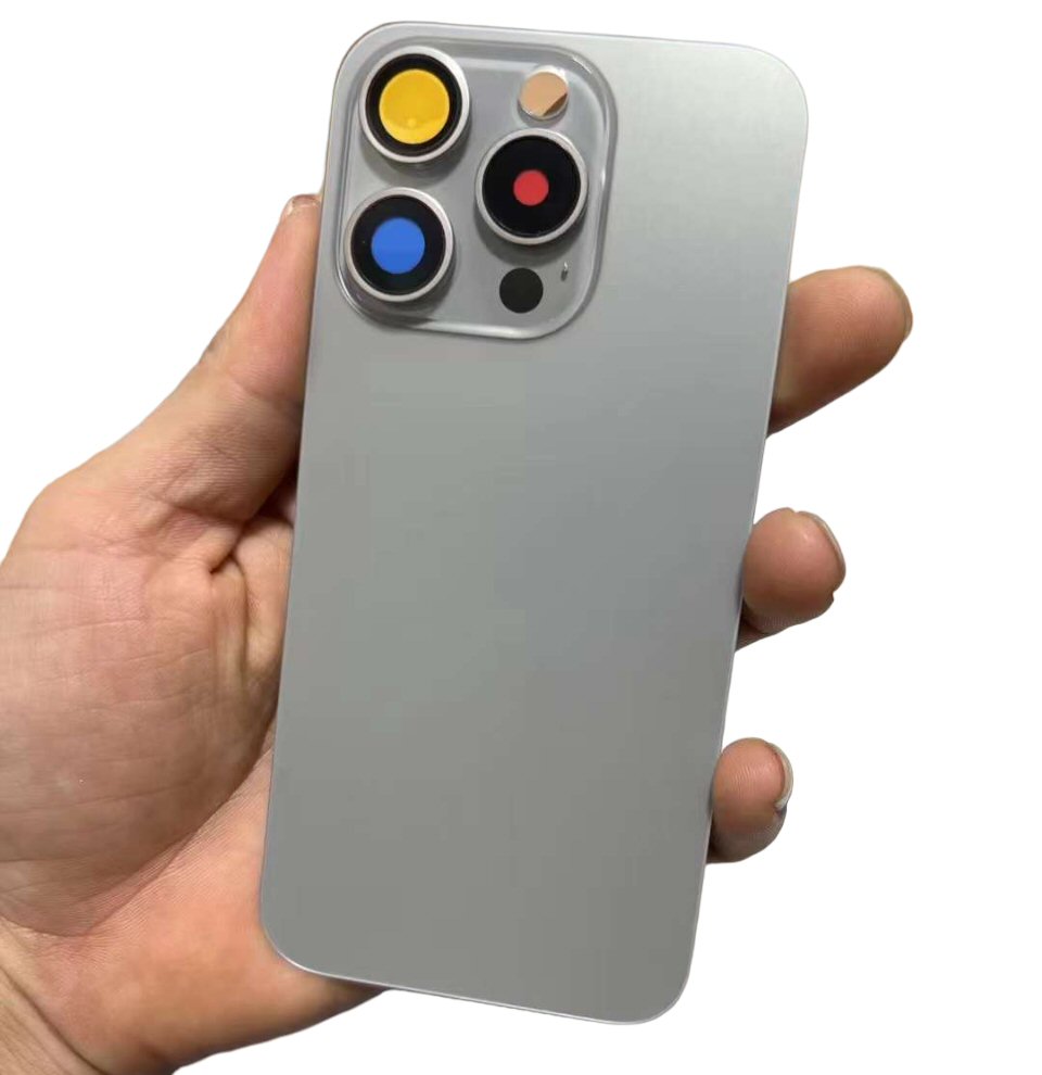 IPhone 15Pro Max Cover Posteriore Di Vetro + Supporto Fotocamera E Magnete Per Nfc Nero 7122 - Foto 7