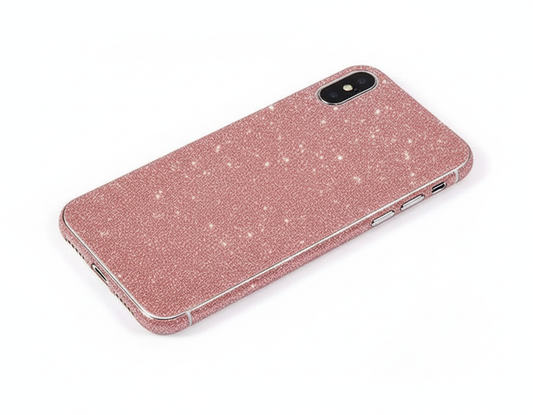 Back Protector For iPhone XS Pink Glitter Bling Rear Protector Protector FoneFunShop