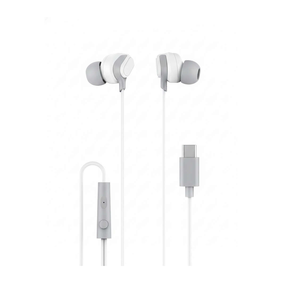 Budi EP39T USB-C Wired Earphones with Mic Sweatproof Ear Tips - top view