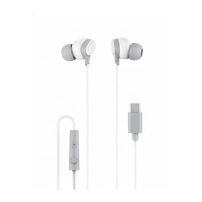 Budi EP39T USB-C Wired Earphones with Mic Sweatproof Ear Tips - top view