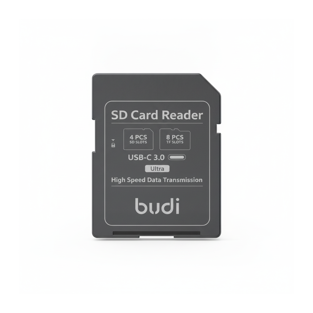 Budi SD Card Reader USB-C 5Gbps with 4 SD 8 TF Slots and 100W Cable Card Reader FoneFunShop
