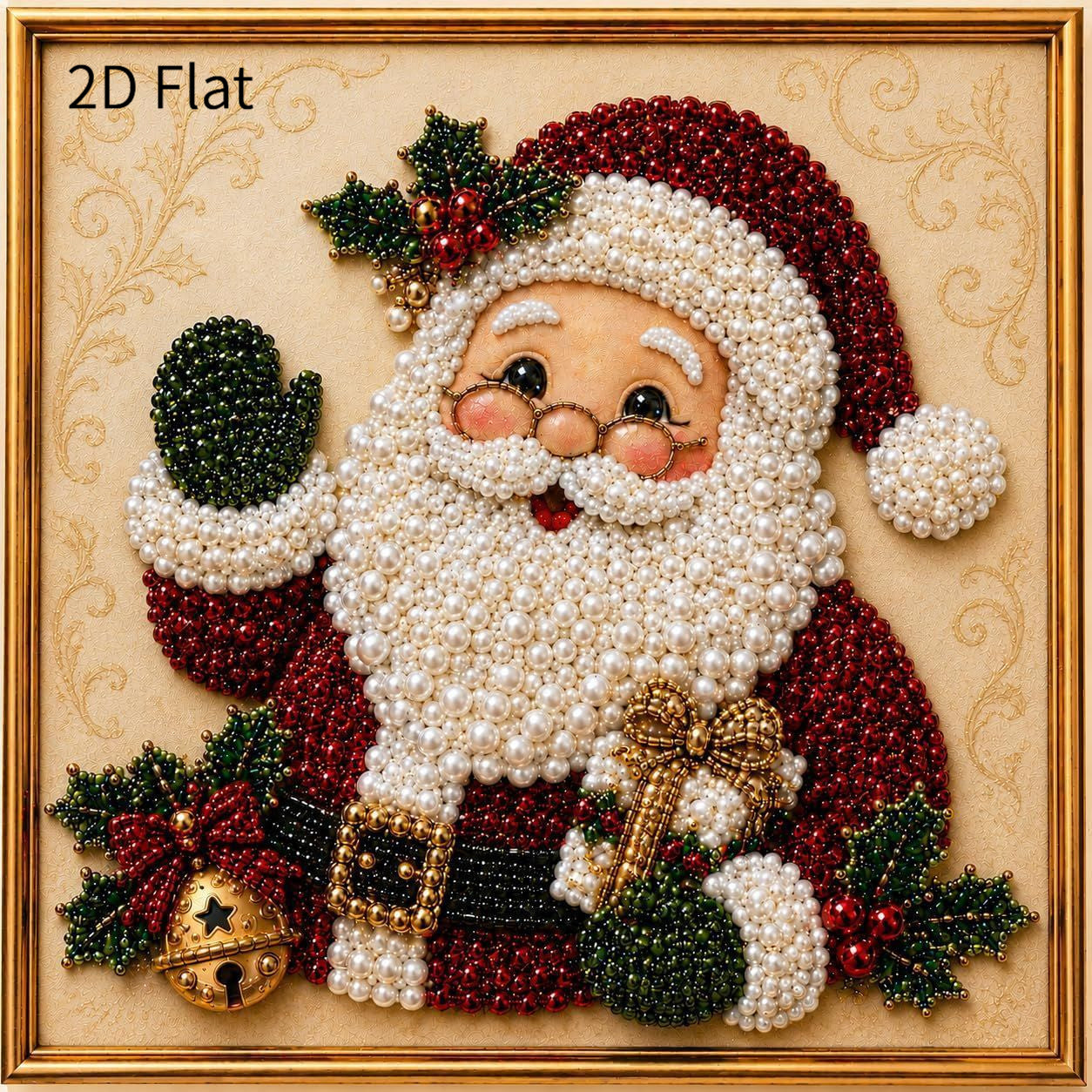 Christmas Pearl Diamond Painting Kit Round Rhinestones DIY Art Craft Gift - Adult & Beginner