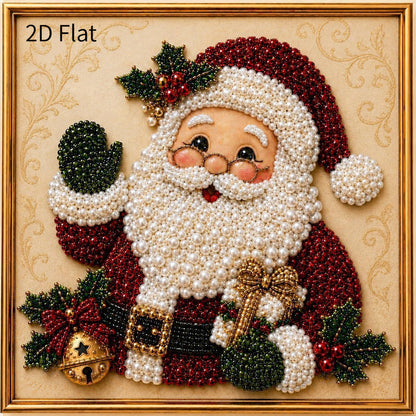 Christmas Pearl Diamond Painting Kit Round Rhinestones DIY Art Craft Gift - Adult & Beginner