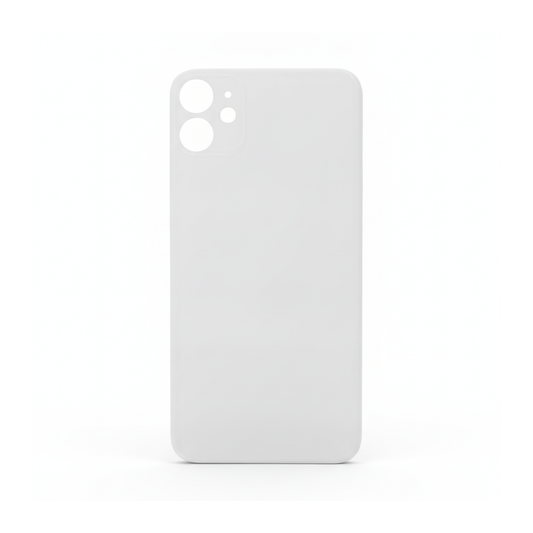 Glass Back For iPhone 11 Plain in White Glass Back FoneFunShop