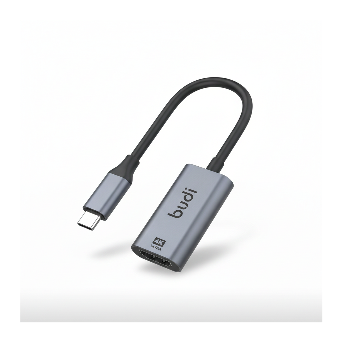Budi USB-C to HDMI Adapter 4K 30Hz Aluminium Plug and Play Grey Adapter FoneFunShop