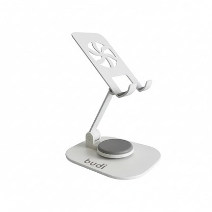 Budi Rotation Folding Metal Desktop Phone Holder White Holder Budi