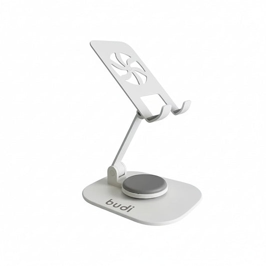 Budi Rotation Folding Metal Desktop Phone Holder White Holder Budi
