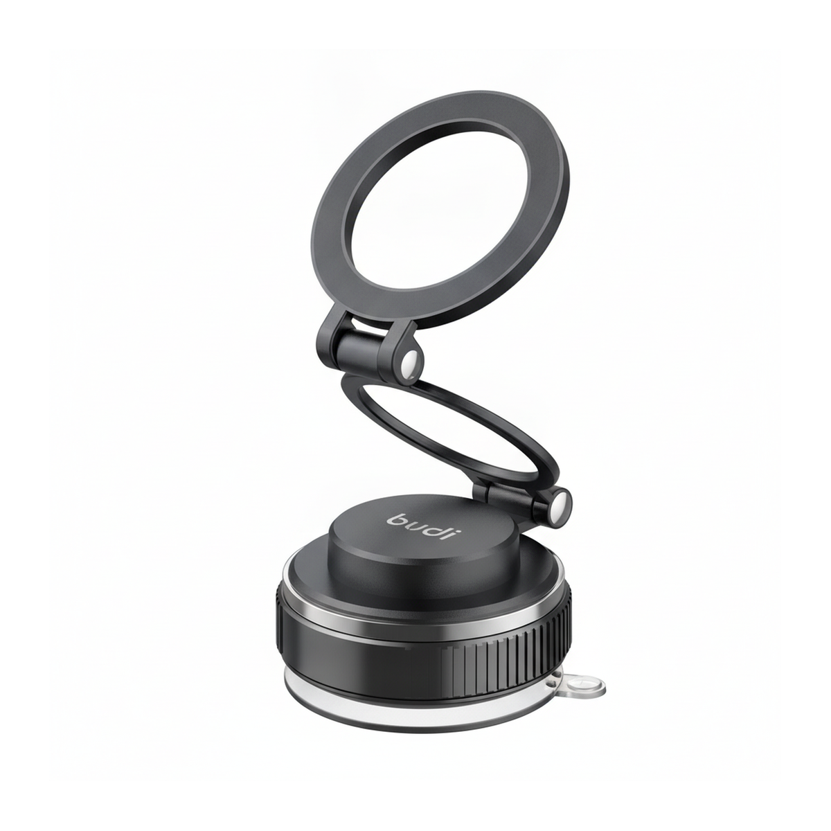 Budi Magnetic Car Phone Mount Foldable Suction Base 360 Rotation - angled right view