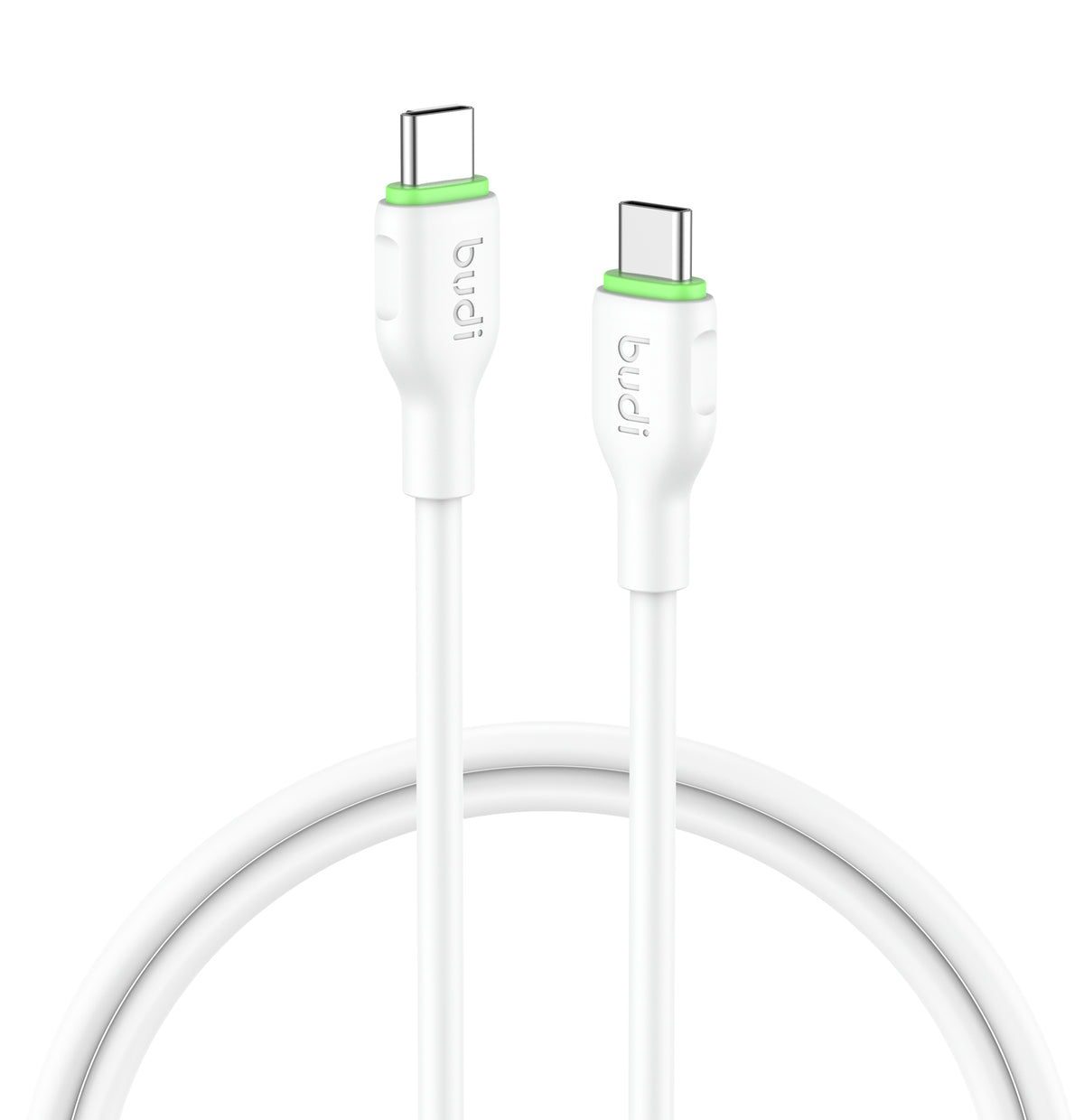 Budi 3M PD65W Cable White USB-C To USB-C Cable FoneFunShop