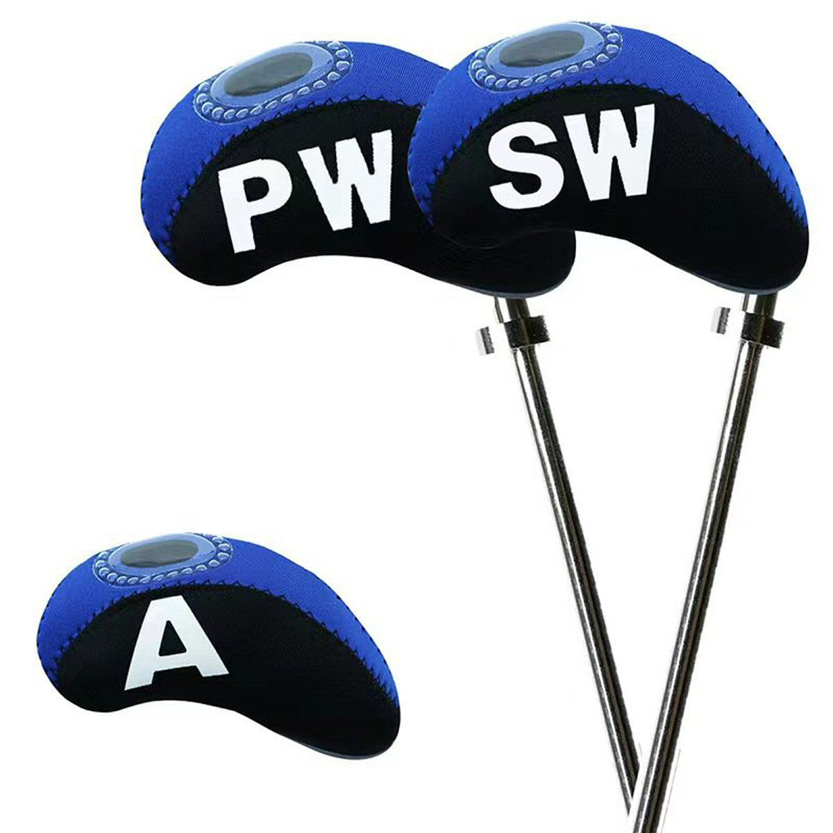 Golf Club Iron Head Covers Protector Headcover with window Set in Blue 10 Pcs Golf Accessorise FoneFunShop