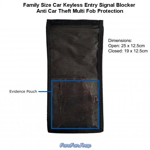 Family Sized Car Key Faraday Bag Signal Blocker for Keyless Car Fob Anti-Theft Protection Protector FoneFunShop
