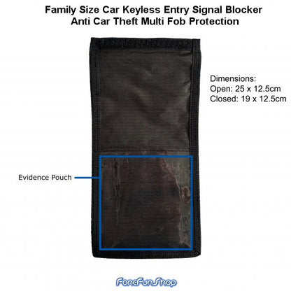 Family Sized Car Key Faraday Bag Signal Blocker for Keyless Car Fob Anti-Theft Protection Protector FoneFunShop