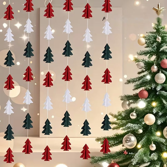 3D Christmas Tree Paper Garland Multi-Colour Hanging Party Decorations - 10PCS Christmas FoneFunShop