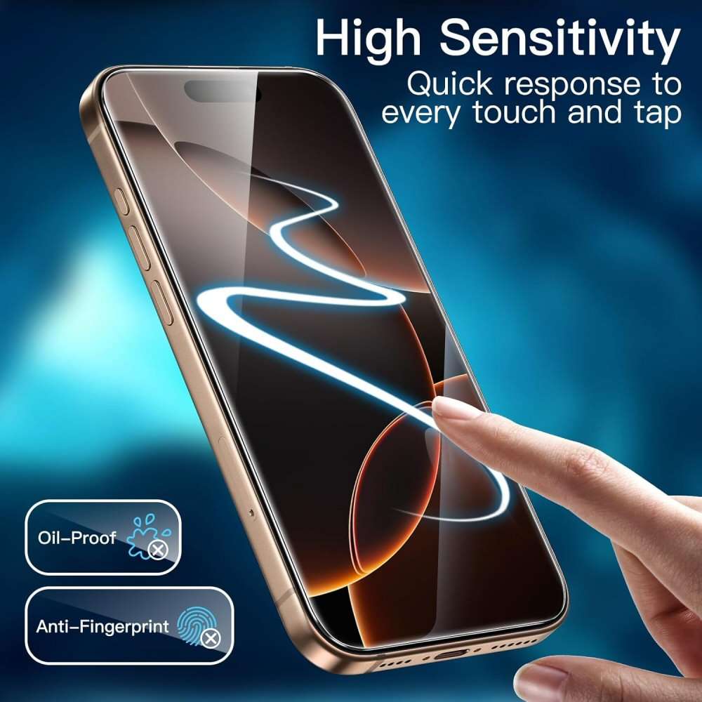 Glass Screen Protector For iPhone 17 Pro Pack of 2 Screen Protector FoneFunShop