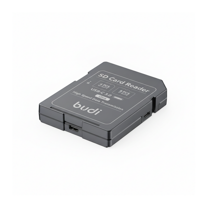 Budi SD Card Reader USB-C 5Gbps with 4 SD 8 TF Slots and 100W Cable Card Reader FoneFunShop