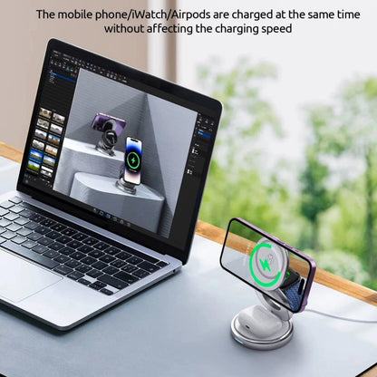 3in1 360 Round Foldable Magnetic Wireless Charger for Phone Watch and Earphones Wireless Charger FoneFunShop