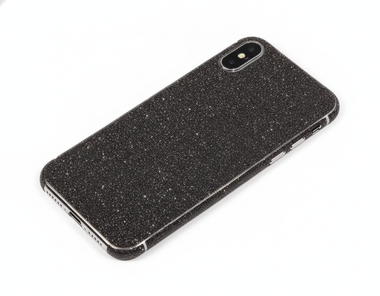 Back Protector For iPhone X Black Glitter Bling Rear Protector Protector FoneFunShop