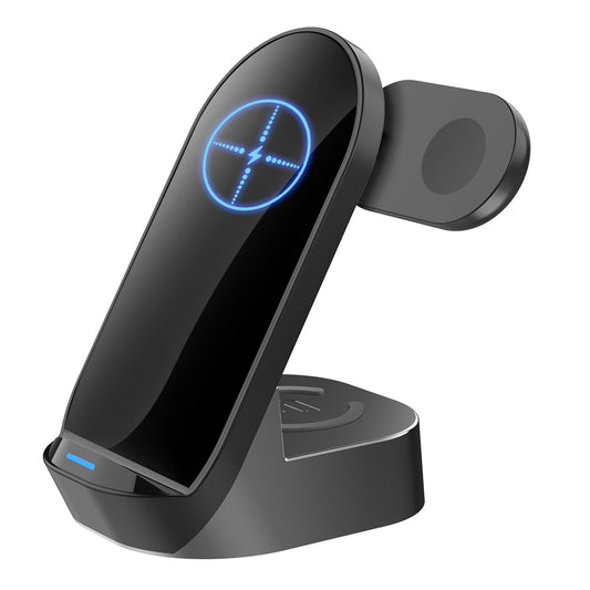 Budi 3 in 1 Wireless Charging Stand 15W Phone Watch Earbuds Foldable Wireless Charger FoneFunShop