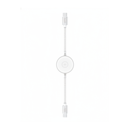 Budi 1.5M USB-C Cable 100W with Magnetic Smart Watch Charger White - top view