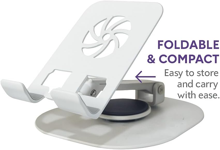 Budi Rotation Folding Metal Desktop Phone Holder White Holder Budi