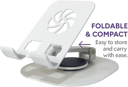 Budi Rotation Folding Metal Desktop Phone Holder White Holder Budi
