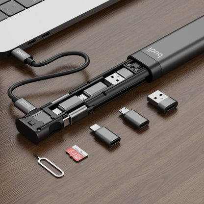 Budi 9-in-1 Essential Travel Charging & Data Sync Cable Stick - Black Cable FoneFunShop