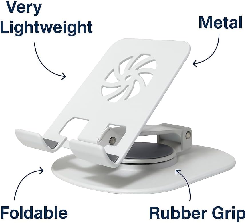 Budi Rotation Folding Metal Desktop Phone Holder White Holder Budi