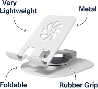Budi Rotation Folding Metal Desktop Phone Holder White Holder Budi