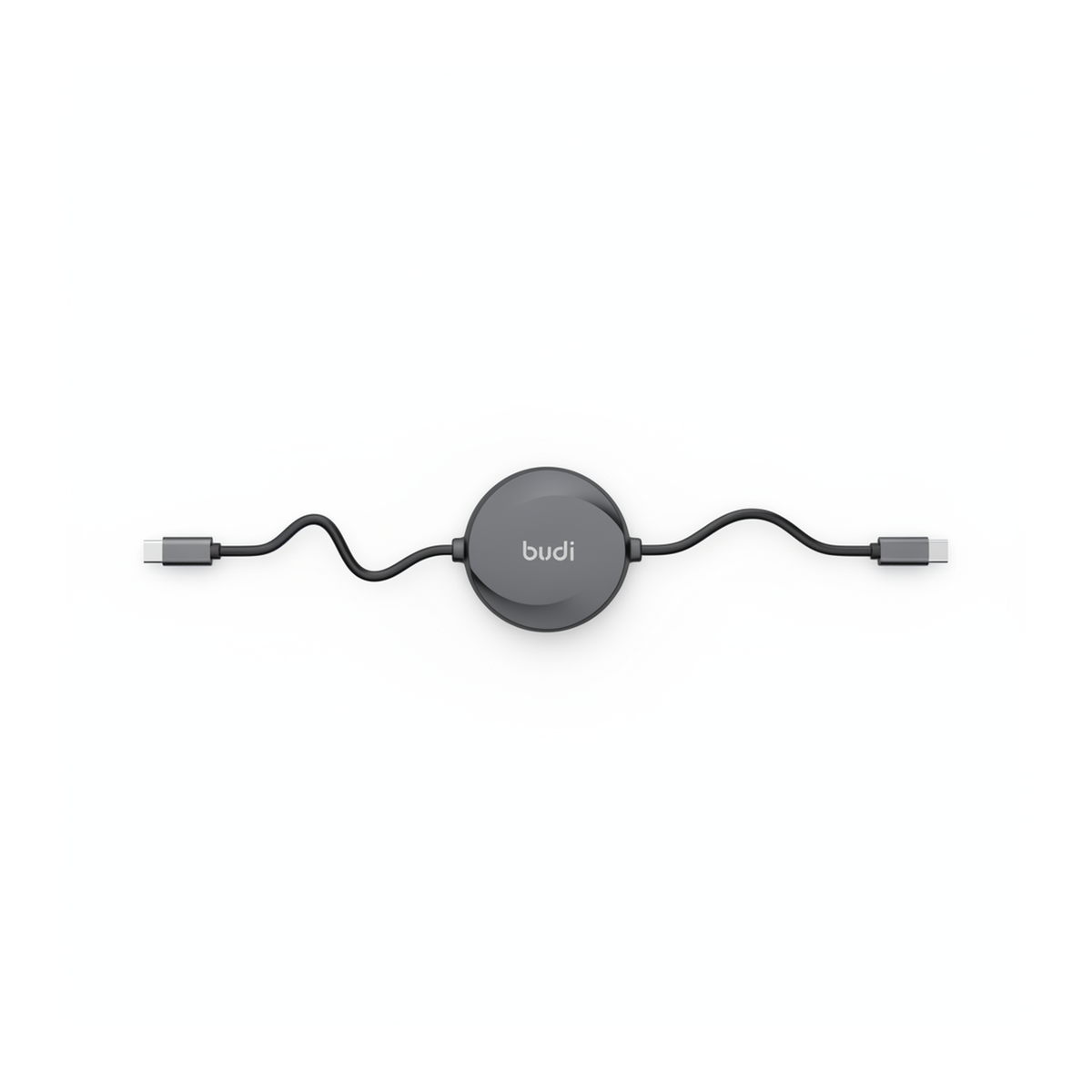 Budi 1M Retractable USB-C to USB-C Cable 65W PD Charge and Sync - top view