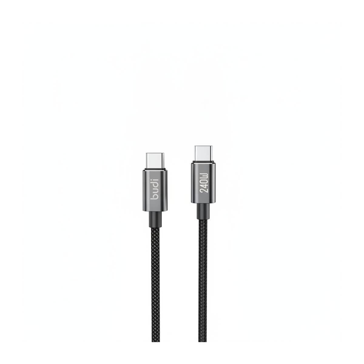 Budi 3M USB-C to USB-C Cable 240W PD Braided Fast Charging - side view
