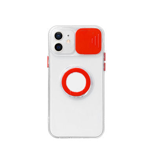 Case For iPhone 12 Pro in Red With Camera Lens Protection Cover Soft TPU
