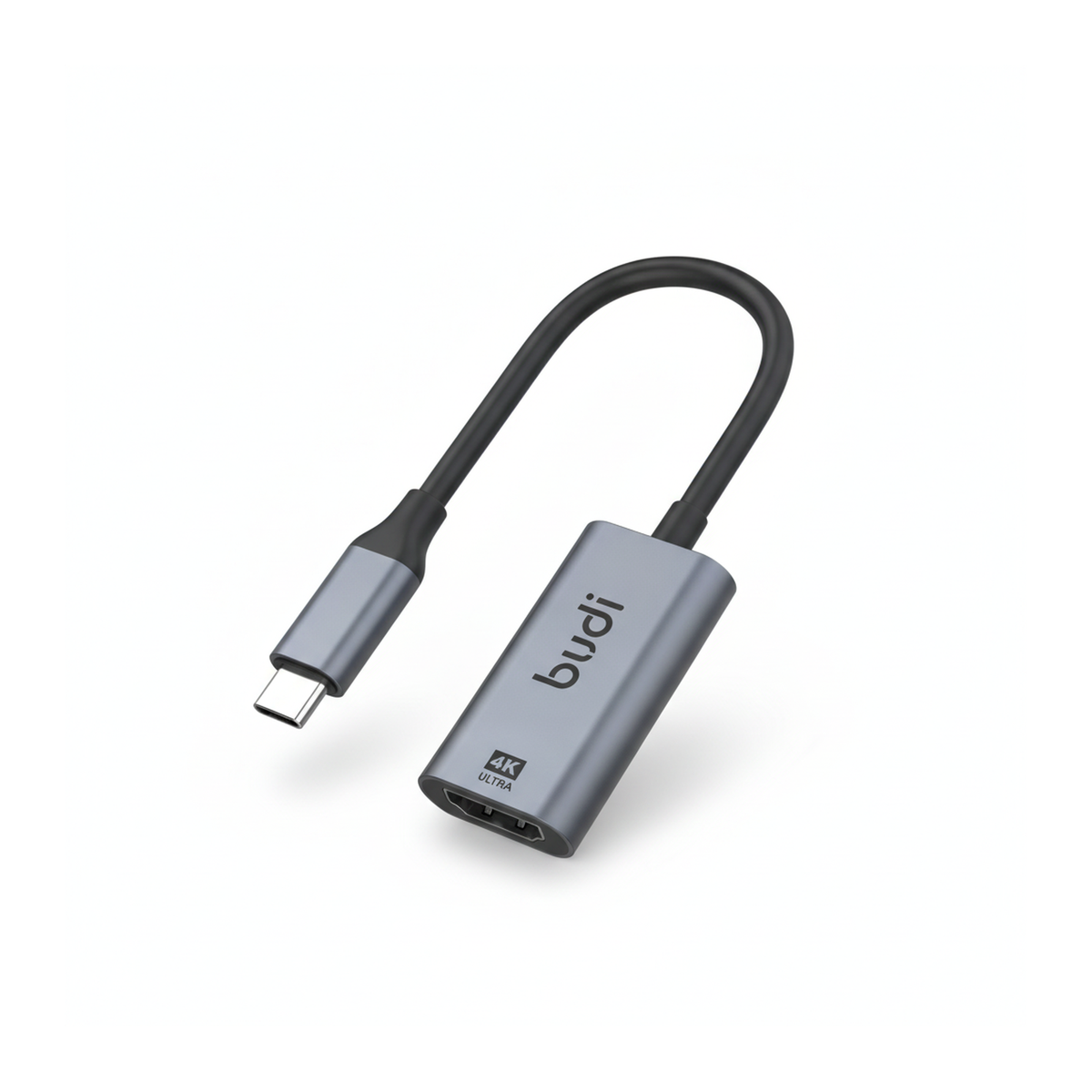 Budi USB-C to HDMI Adapter 4K 30Hz Aluminium Plug and Play Grey Adapter FoneFunShop
