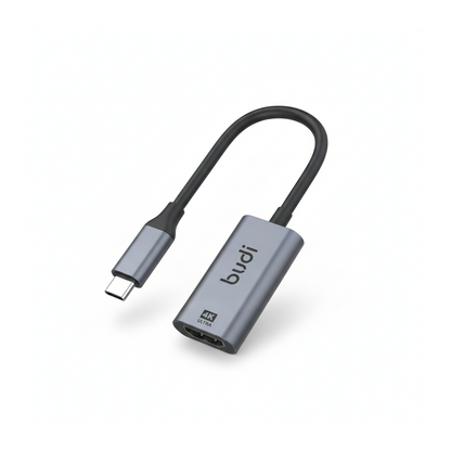 Budi USB-C to HDMI Adapter 4K 30Hz Aluminium Plug and Play Grey Adapter FoneFunShop