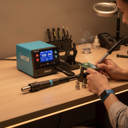 QUICK M7 220-240v 1000W Intelligent Lead-free Soldering Station 9-channel Intelligent Desoldering Solder FoneFunShop