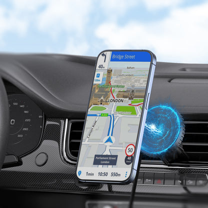Budi Magnetic Wireless Car Charger Holder 15W Windscreen and Vent Car Mount FoneFunShop