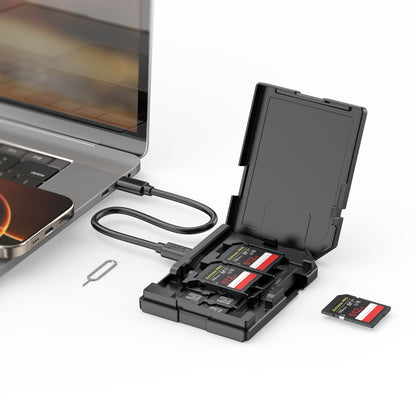Budi SD Card Reader USB-C 5Gbps with 4 SD 8 TF Slots and 100W Cable Card Reader FoneFunShop