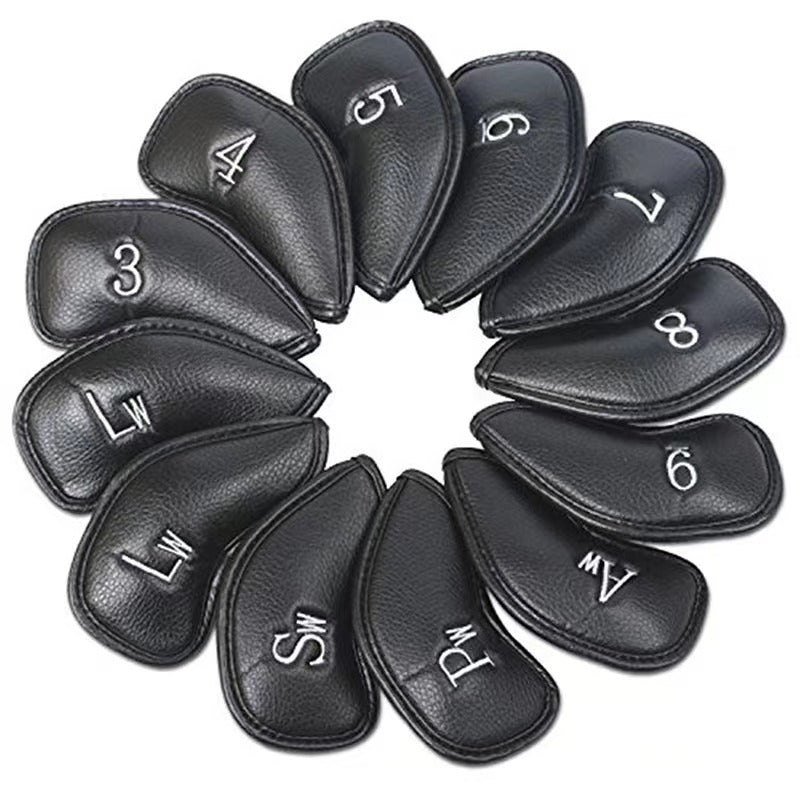 Leather Golf Club Headcovers Irons Set 12 Pcs | FoneFunShop