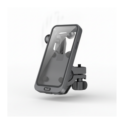 Budi Waterproof Motorbike and Bike Phone Holder IP65 Handlebar Mirror - studio shot