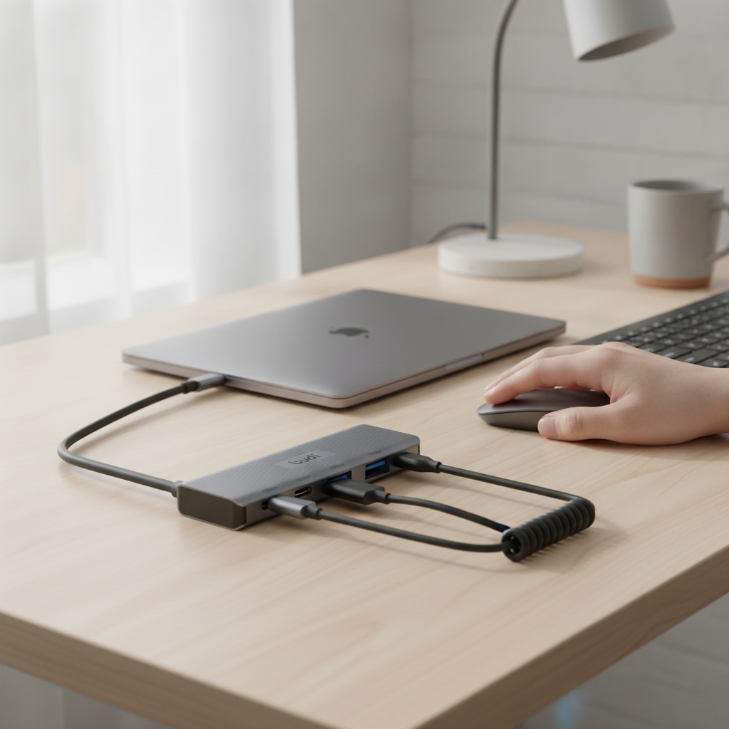 Budi 4-Port USB 3 Gen 2 10Gbps USB-C Hub 2 x USB-A 2 x USB-C USB Hub FoneFunShop
