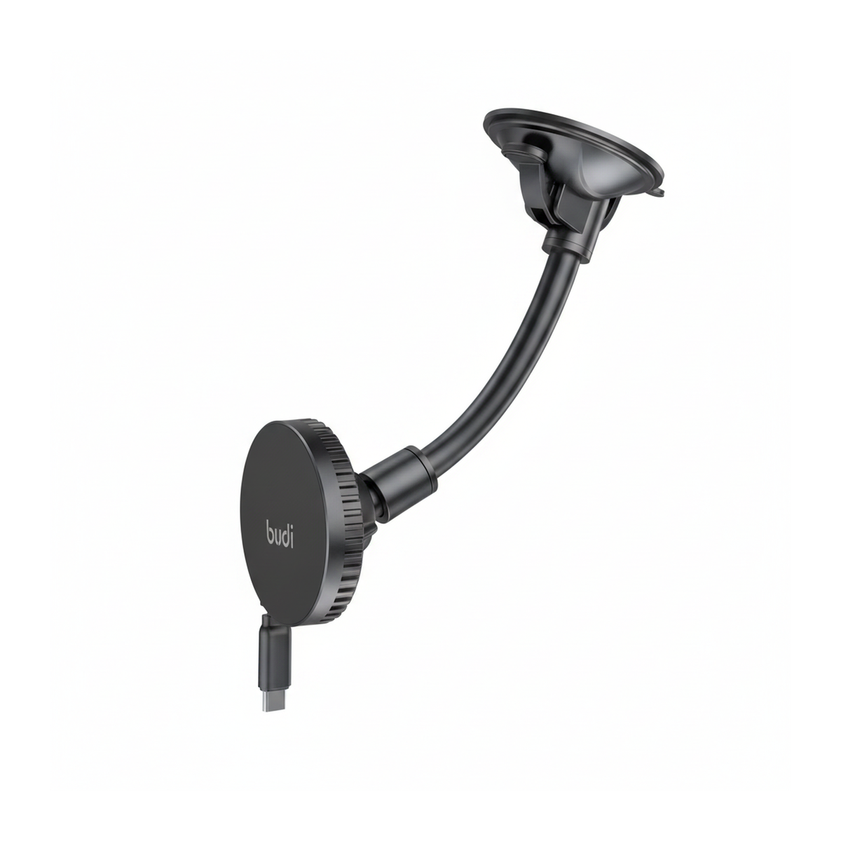 Budi Magnetic Wireless Car Charger Holder 15W Windscreen and Vent - side view