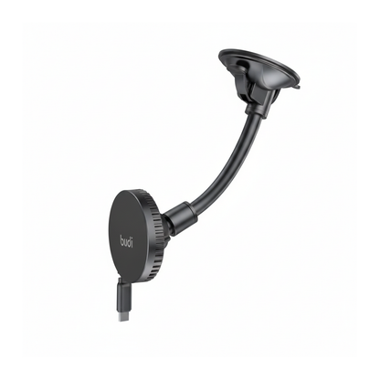 Budi Magnetic Wireless Car Charger Holder 15W Windscreen and Vent - side view