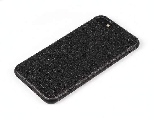 Back Protector For iPhone 7 Black Glitter Bling Rear Protector Protector FoneFunShop