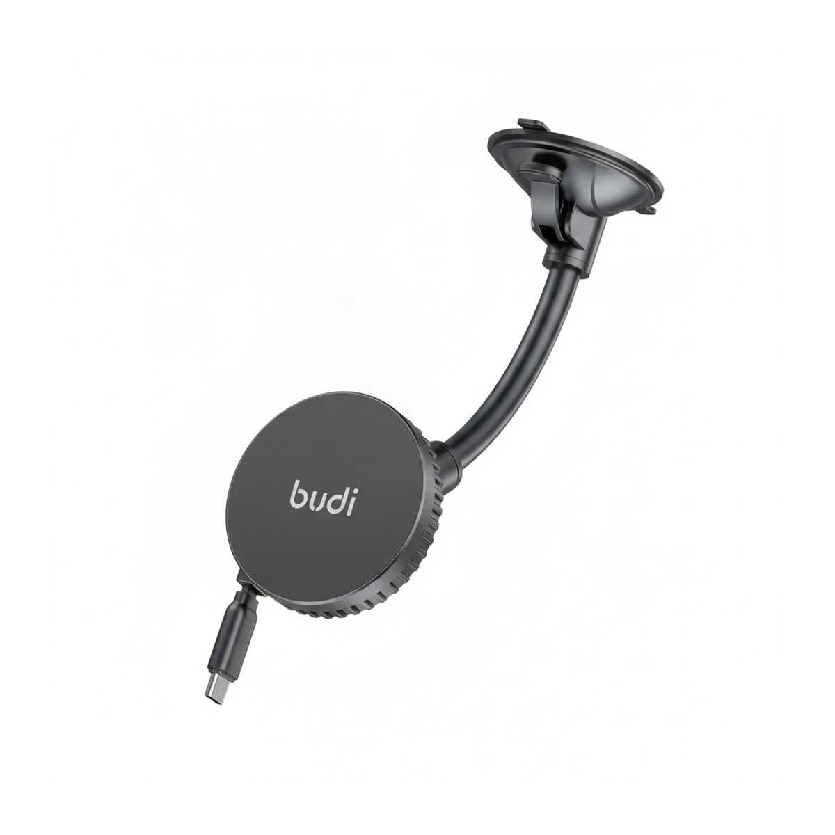 Budi Magnetic Wireless Car Charger Holder 15W Windscreen and Vent - angled right view