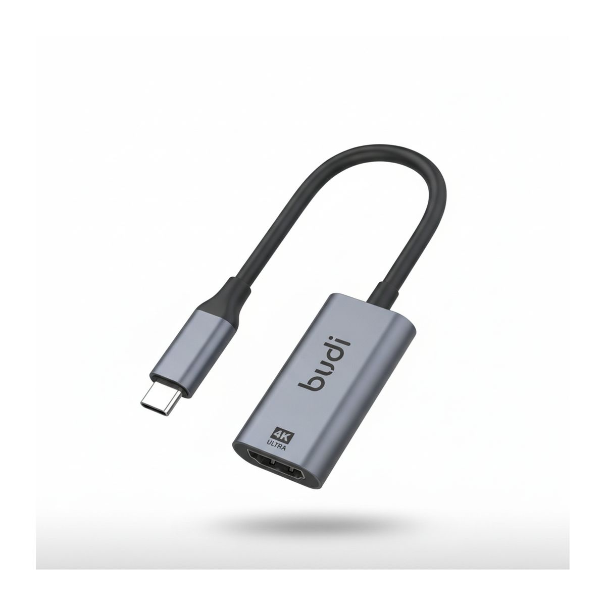 Budi USB-C to HDMI Adapter 4K 30Hz Aluminium Plug and Play Grey Adapter FoneFunShop