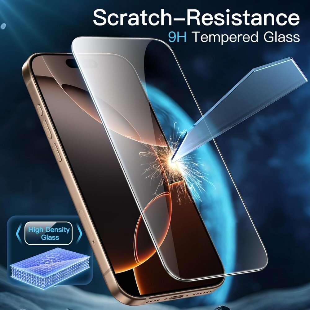 Glass Screen Protector For iPhone 18 Pro With Camera Cut Out Pack of 2