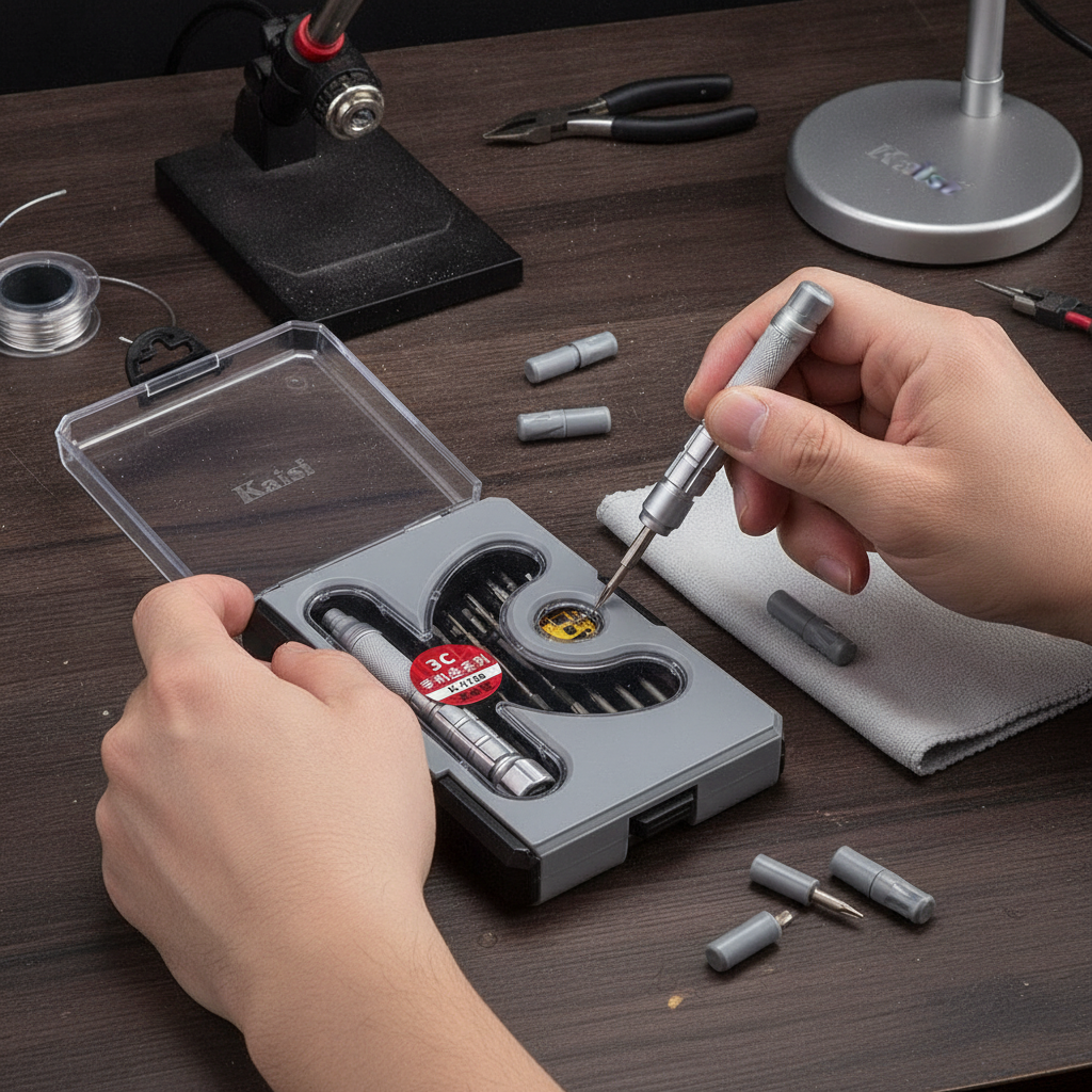 3C MacBook Screwdriver Kit Precision Set Grey - in use 2