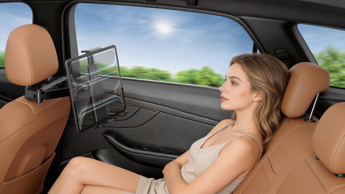 Budi Car Headrest Tablet and Phone Holder 4.7 to 14 Inch 360 Rotation Car Mount FoneFunShop