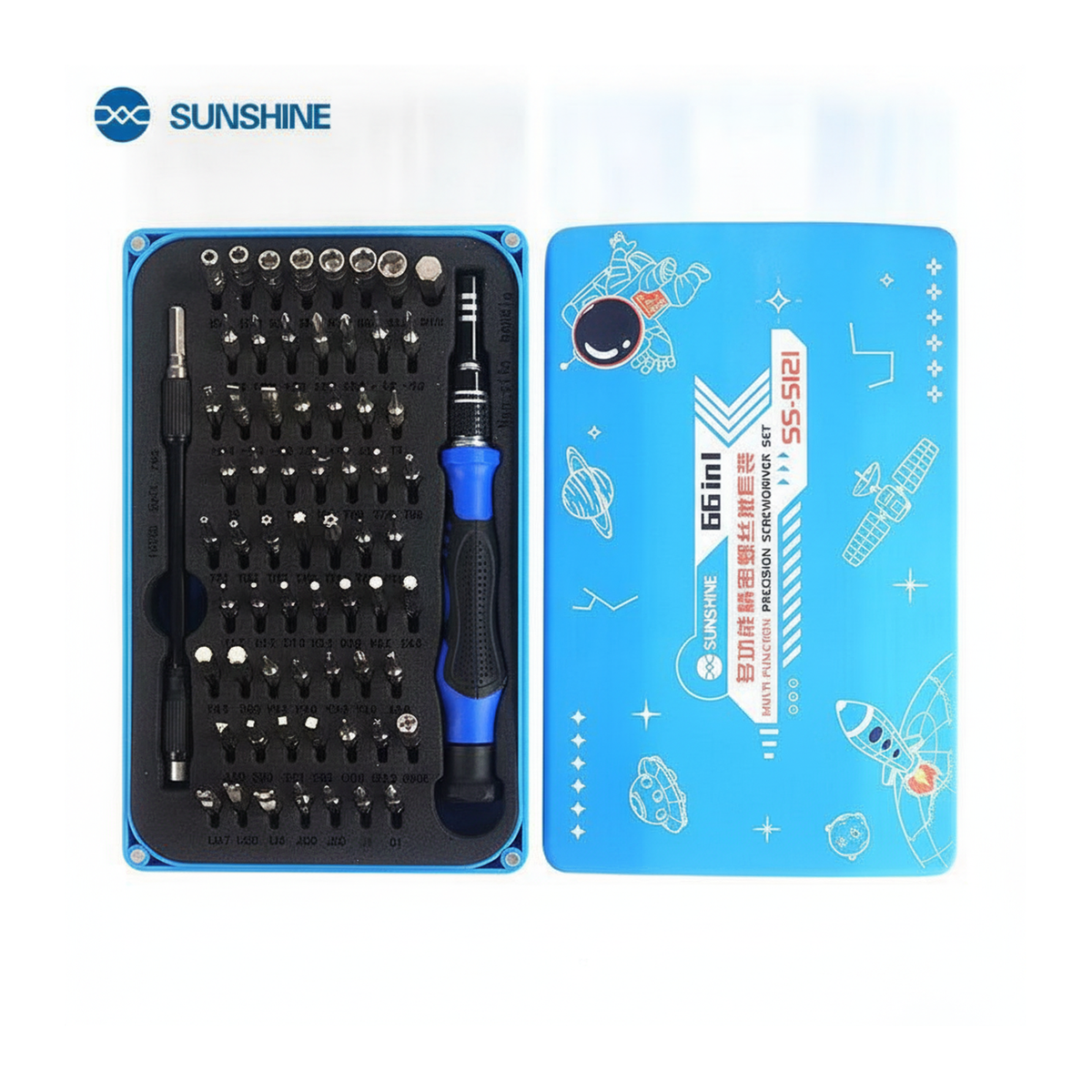 66 in 1 Precision Screwdriver Set Multifunctional Blue - front view