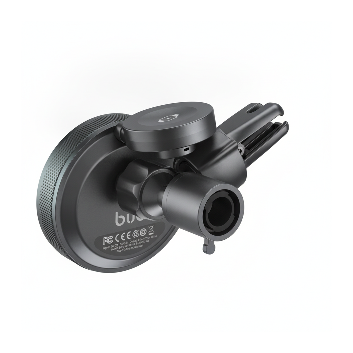 Budi 2 in 1 Magnetic Wireless Car Charger Mount 15W Phone and Watch - rear view