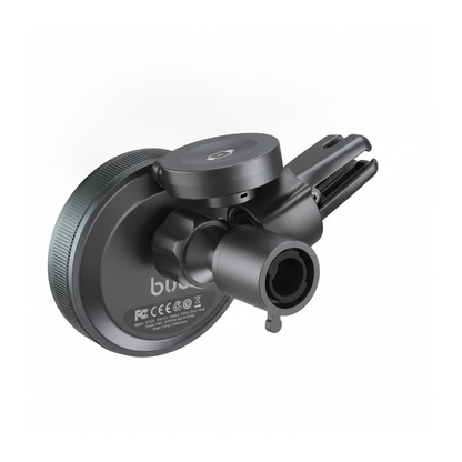 Budi 2 in 1 Magnetic Wireless Car Charger Mount 15W Phone and Watch - rear view